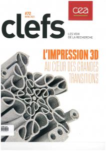 Dossier sur l'impression 3D dans la revue Clefs du CEA numéro 72